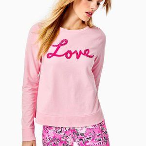 NWT Lilly Pulitzer Rami Graphic Sweatshirt - Pink Blossom Love Graphic Sz Small